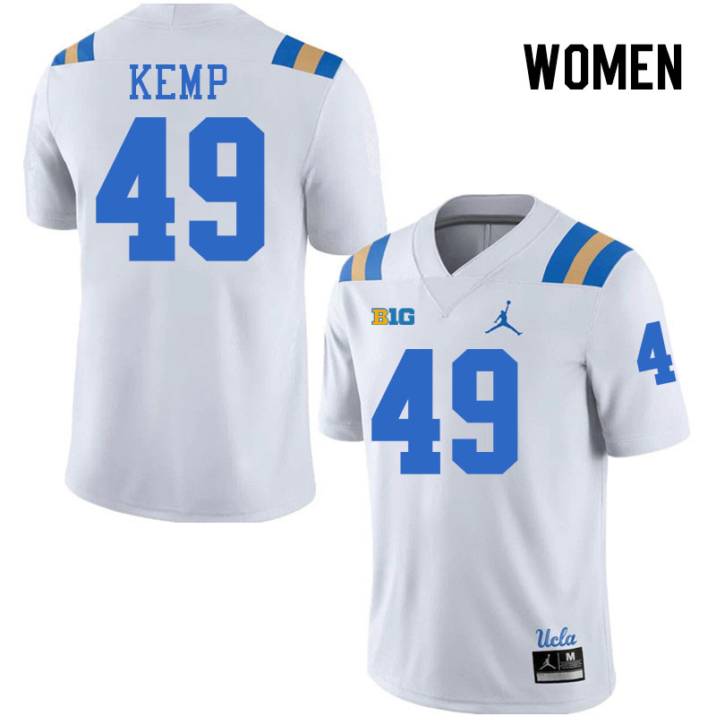 Women #49 Leo Kemp UCLA Bruins College Football Jerseys Stitched-White